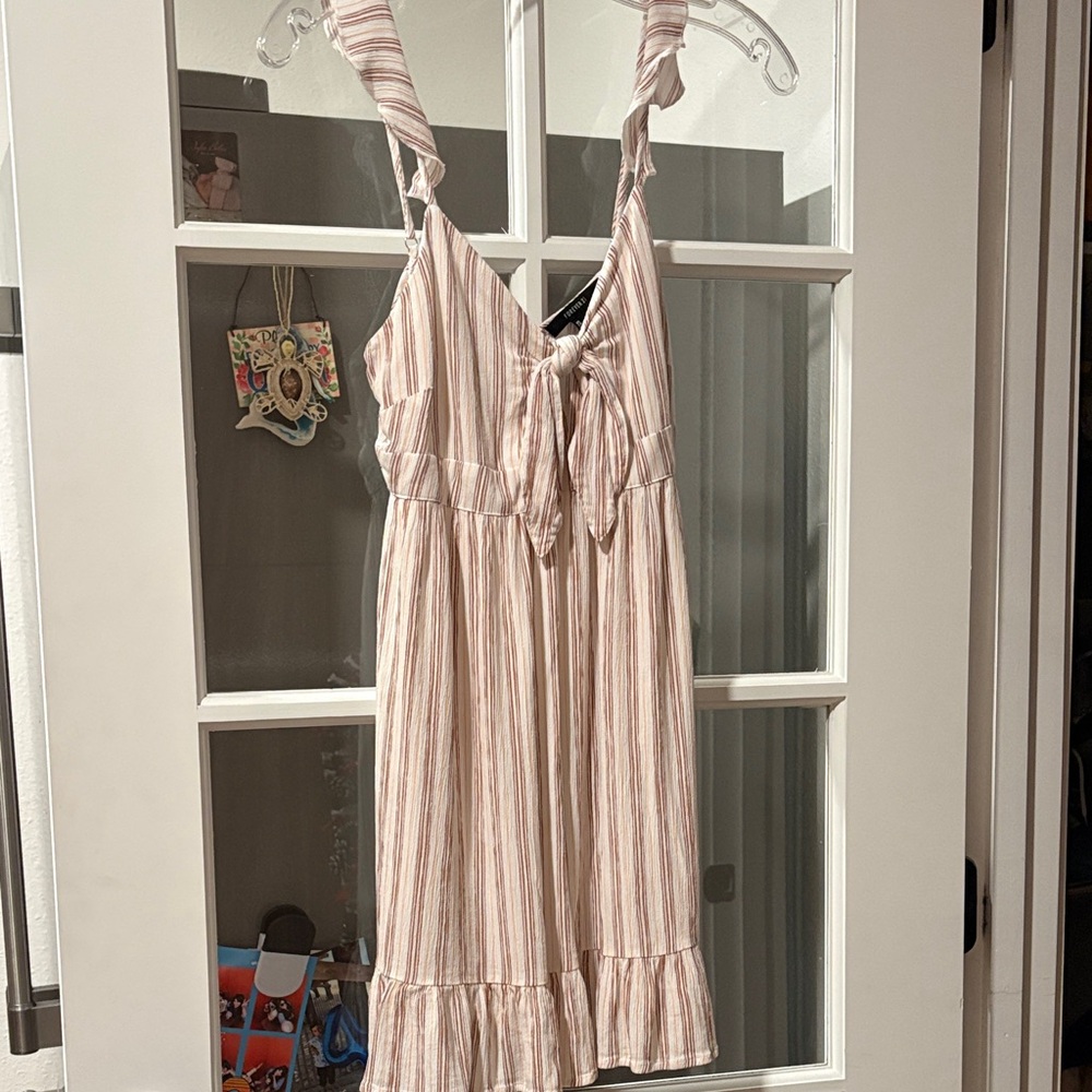 Forever 21 Striped Sleeveless Dress with Tie Front